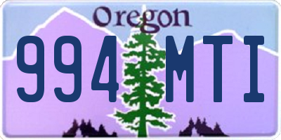 OR license plate 994MTI