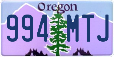 OR license plate 994MTJ