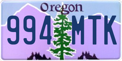 OR license plate 994MTK