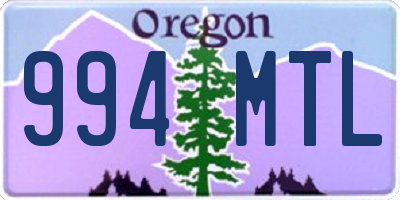 OR license plate 994MTL