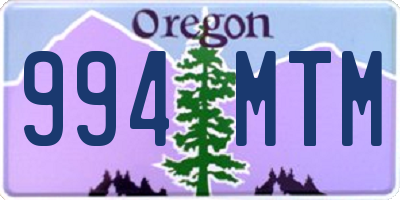 OR license plate 994MTM