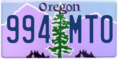 OR license plate 994MTO