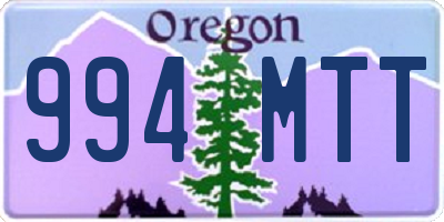 OR license plate 994MTT