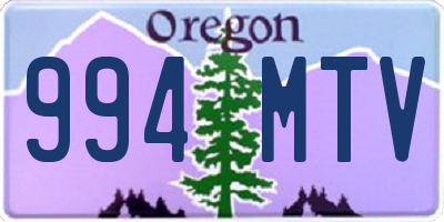 OR license plate 994MTV