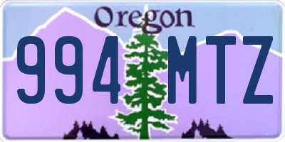 OR license plate 994MTZ