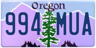 OR license plate 994MUA