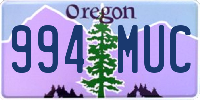 OR license plate 994MUC