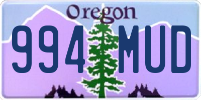 OR license plate 994MUD