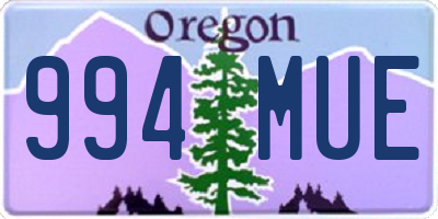 OR license plate 994MUE