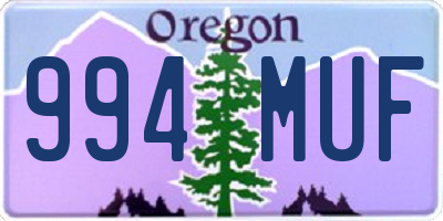 OR license plate 994MUF