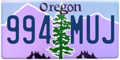 OR license plate 994MUJ