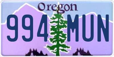 OR license plate 994MUN