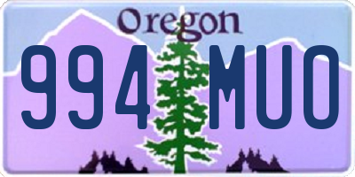 OR license plate 994MUO