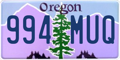 OR license plate 994MUQ