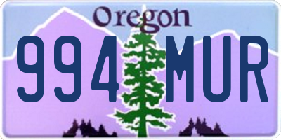 OR license plate 994MUR