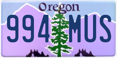 OR license plate 994MUS