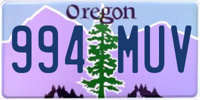 OR license plate 994MUV