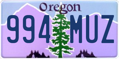 OR license plate 994MUZ