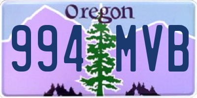OR license plate 994MVB
