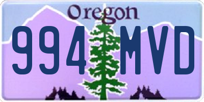 OR license plate 994MVD