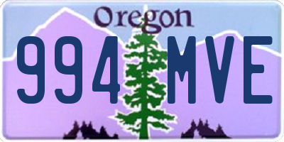 OR license plate 994MVE
