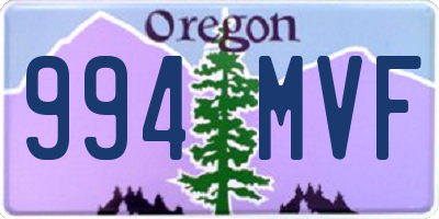 OR license plate 994MVF