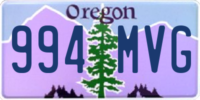 OR license plate 994MVG