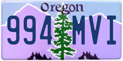 OR license plate 994MVI