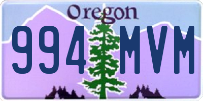 OR license plate 994MVM