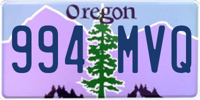OR license plate 994MVQ