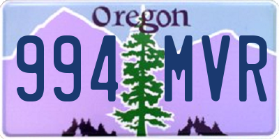 OR license plate 994MVR