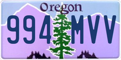 OR license plate 994MVV