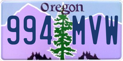 OR license plate 994MVW