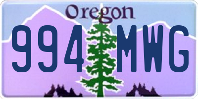 OR license plate 994MWG