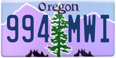 OR license plate 994MWI