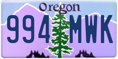 OR license plate 994MWK