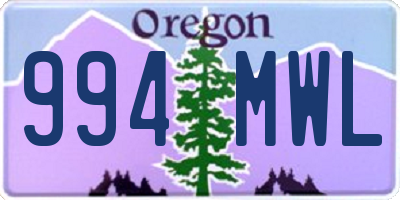 OR license plate 994MWL