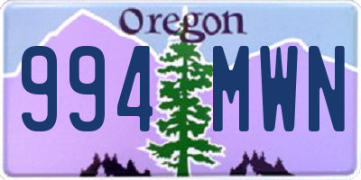 OR license plate 994MWN