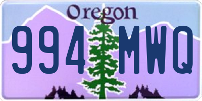 OR license plate 994MWQ