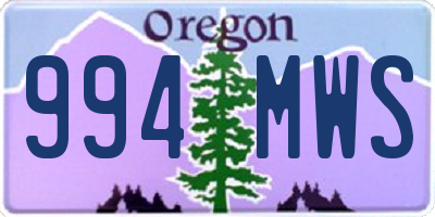 OR license plate 994MWS