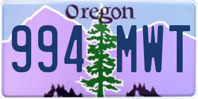 OR license plate 994MWT