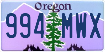 OR license plate 994MWX