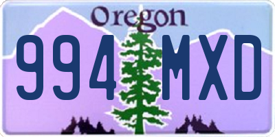 OR license plate 994MXD