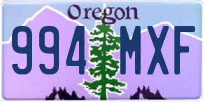 OR license plate 994MXF