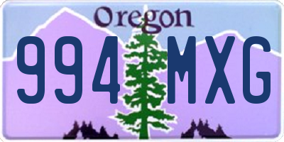 OR license plate 994MXG