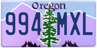 OR license plate 994MXL
