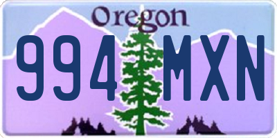 OR license plate 994MXN