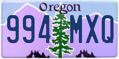 OR license plate 994MXQ