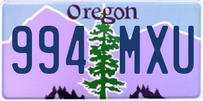 OR license plate 994MXU