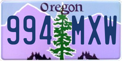 OR license plate 994MXW